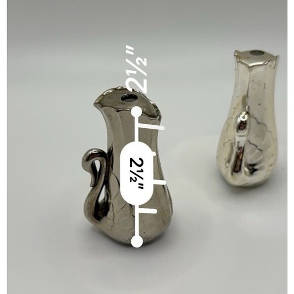 Vintage Silver plated Swan Salt and Pepper Shakers Set Art Deco Collectible EUC - Picture 8 of 8